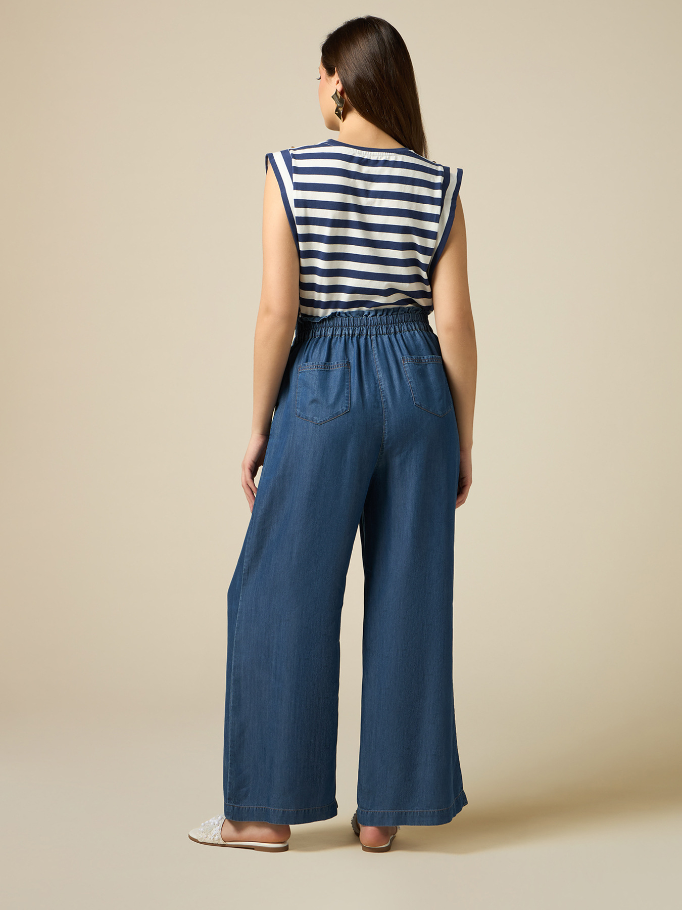Tencel palazzo trousers image number 1