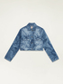 Short printed denim jacket image number 3