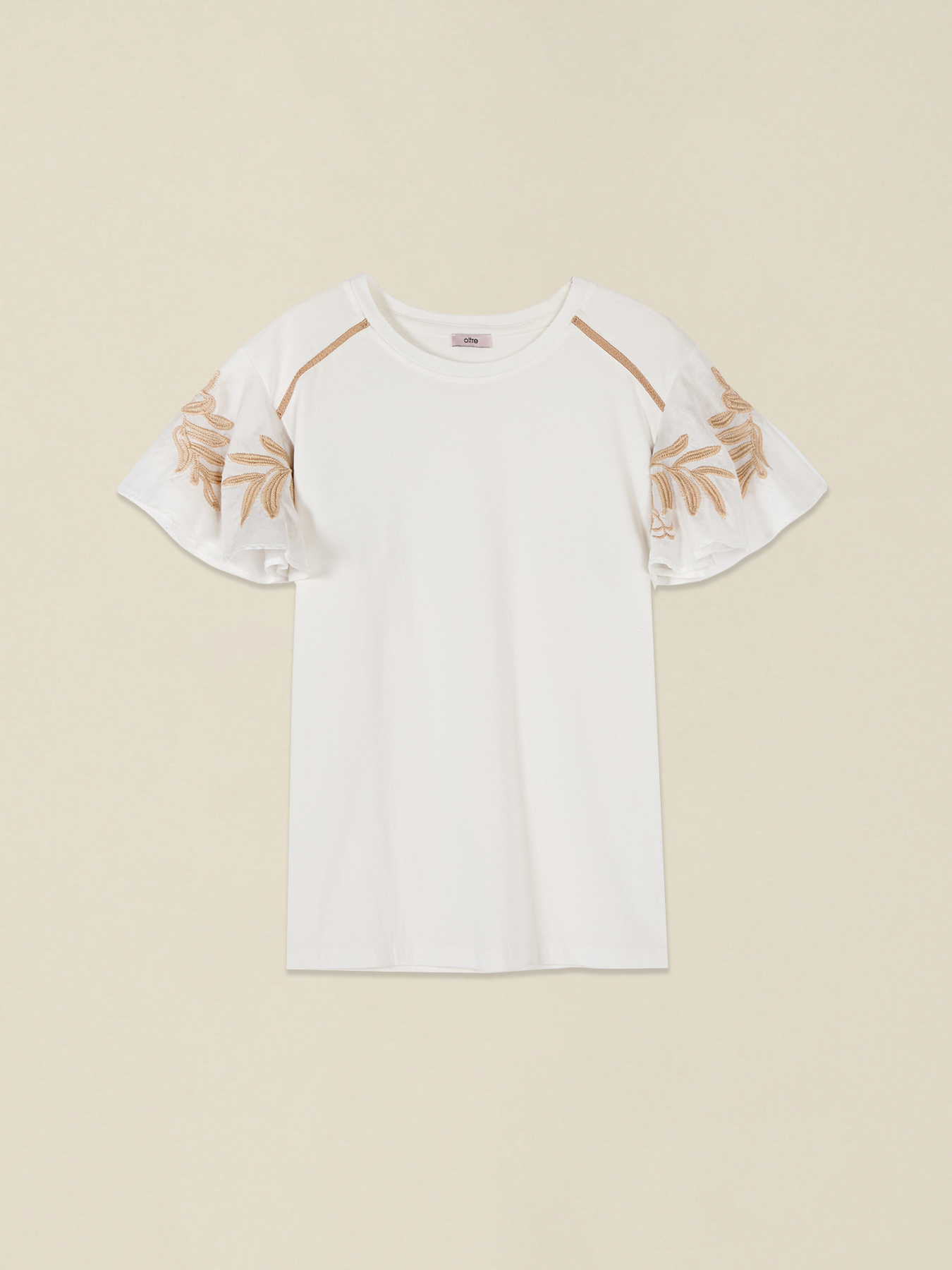 T-shirt con maniche ricamate image number 3
