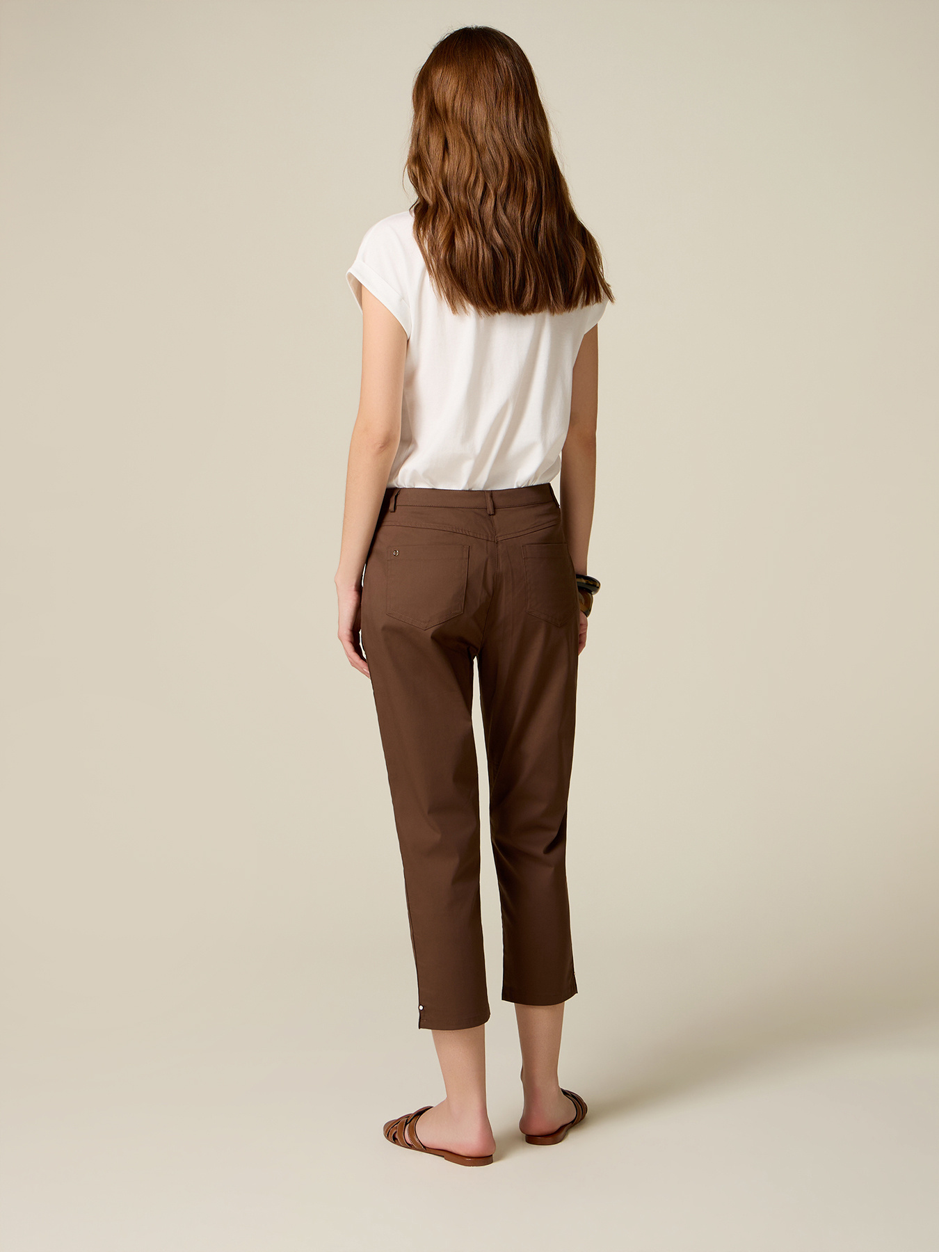 Pantalon capri en m&eacute;lange de coton image number 1