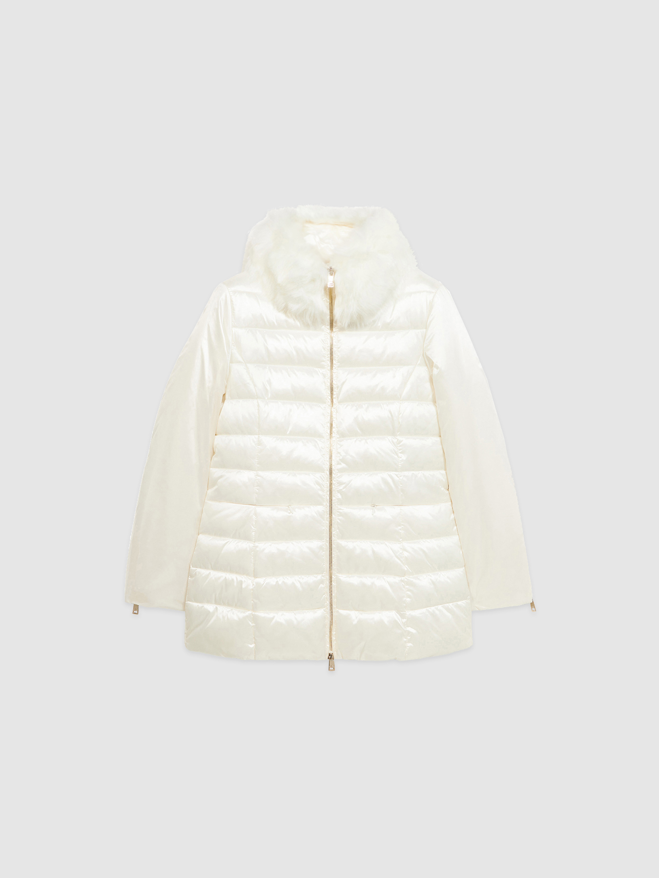 Piumino con collo in pelliccia sintetica image number 3