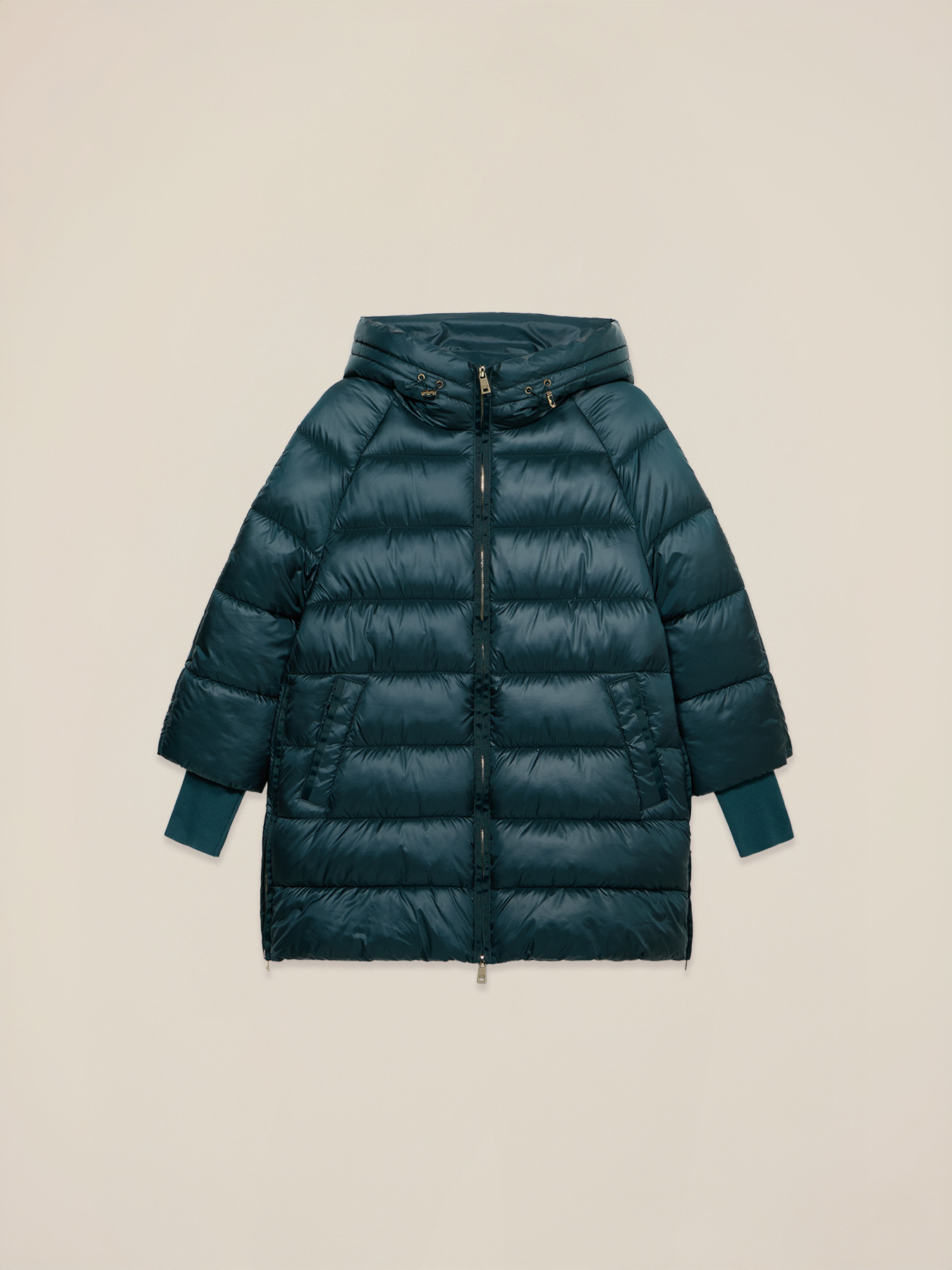 Midi down jacket with hood image number 4