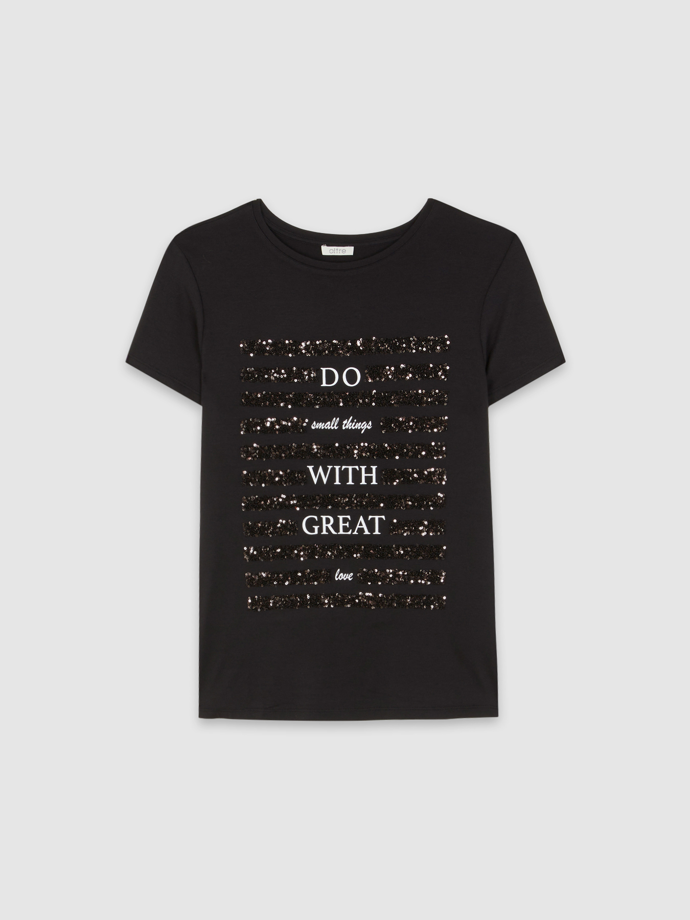 T-shirt lettering con paillettes image number 3