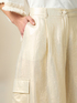 Linen-blend bermuda shorts with gold print image number 2