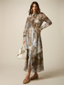 Long patterned shirt dress image number 0