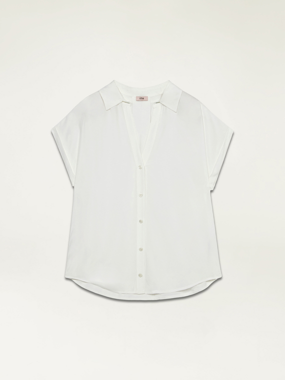 Short-sleeved viscose shirt