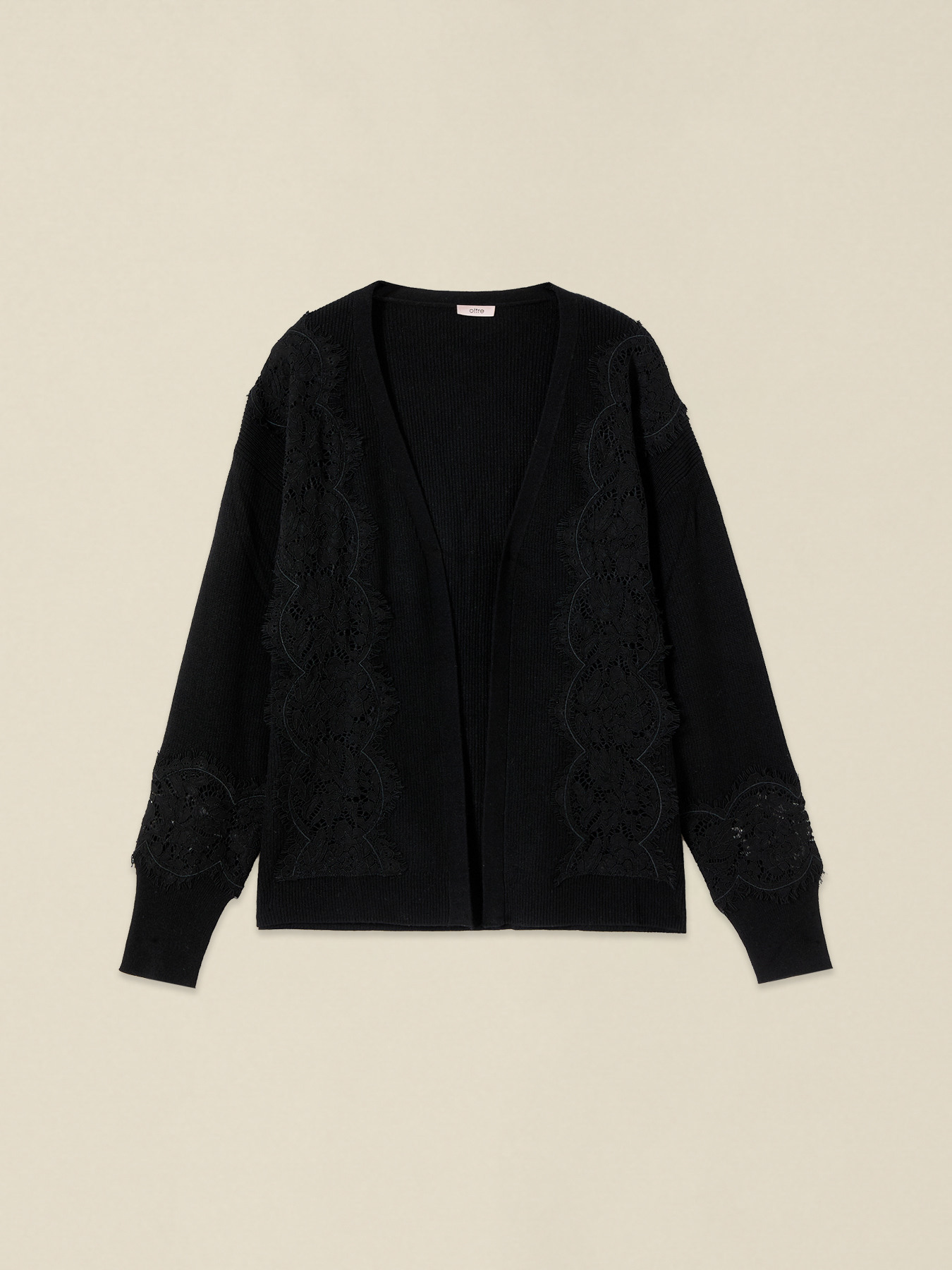 Cardigan aus Cashmere-Mix mit Spitzeneins&auml;tzen image number 3