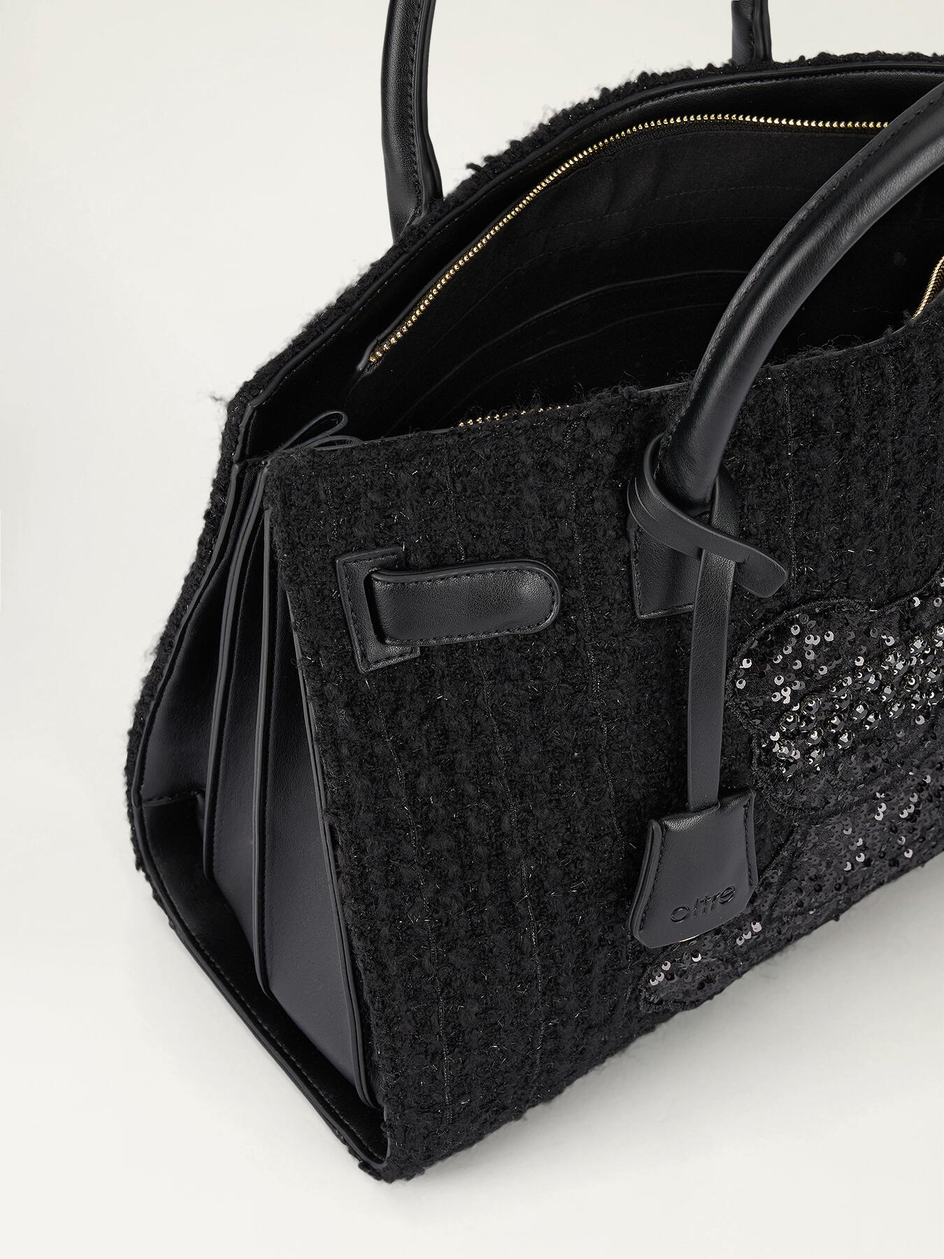 Geantă tote maxi din tweed image number 4