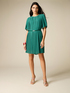 Short dress in pleated georgette image number 0