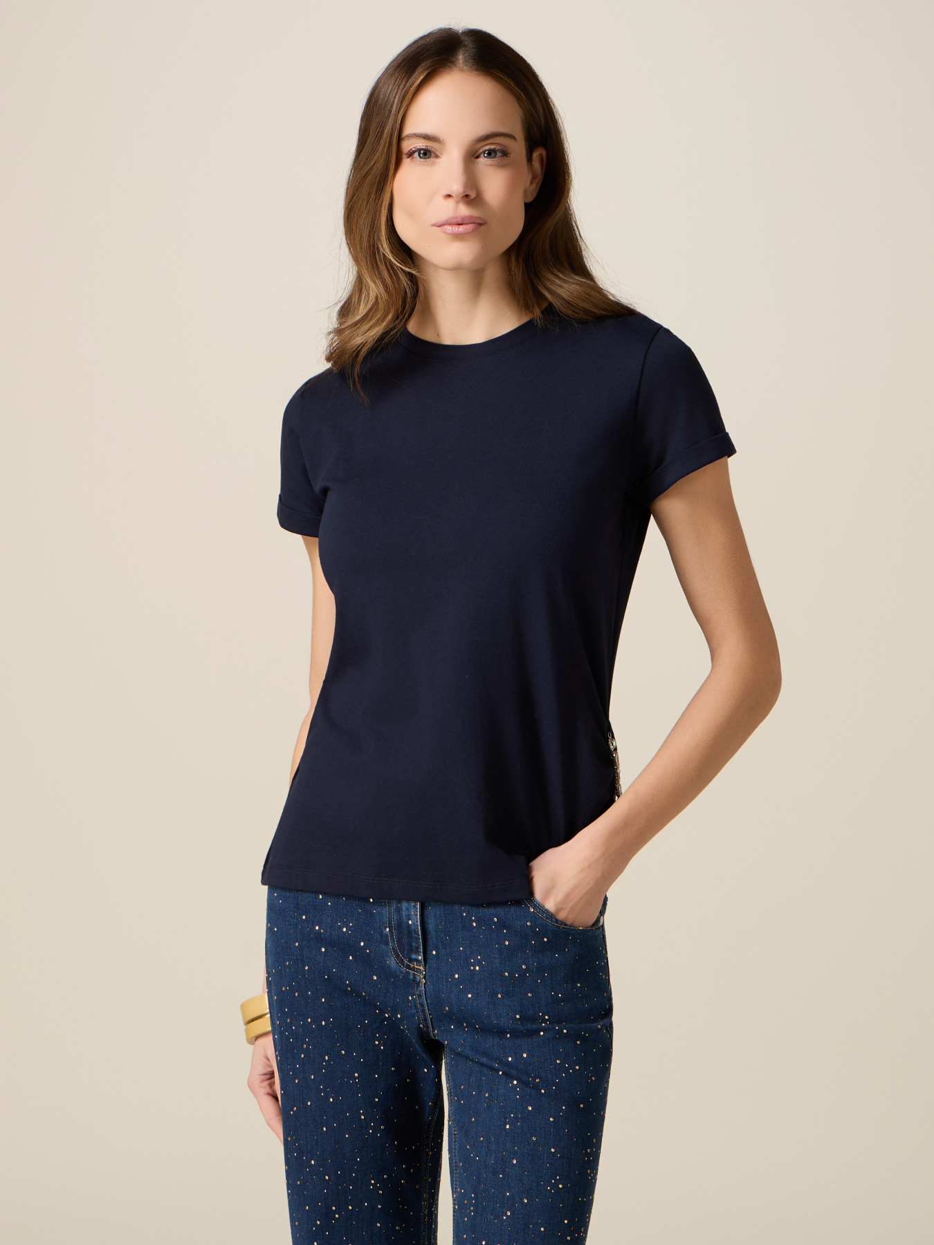 T-shirt with jewel detail image number 0