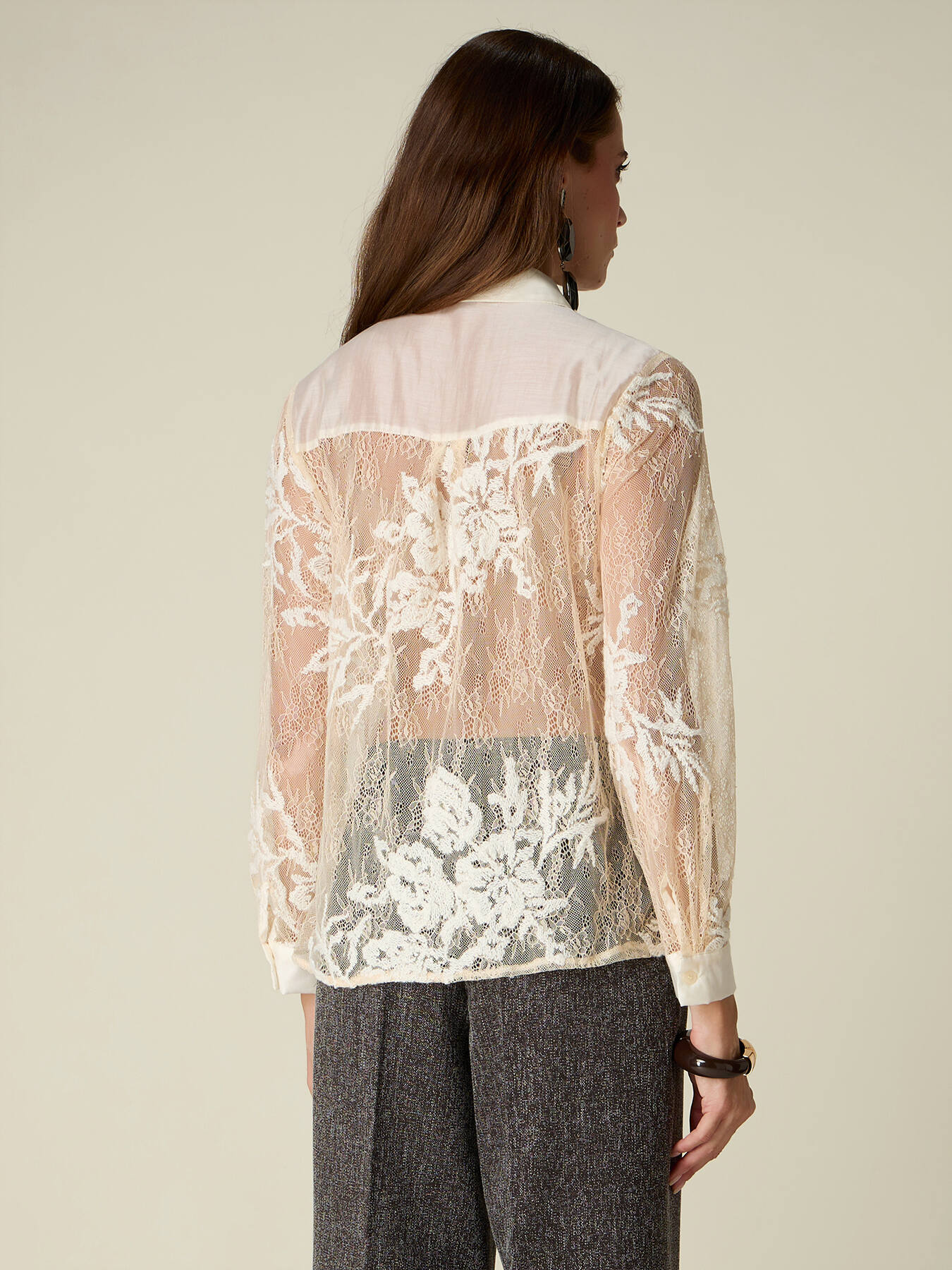 Lace shirt with ruffles image number 1