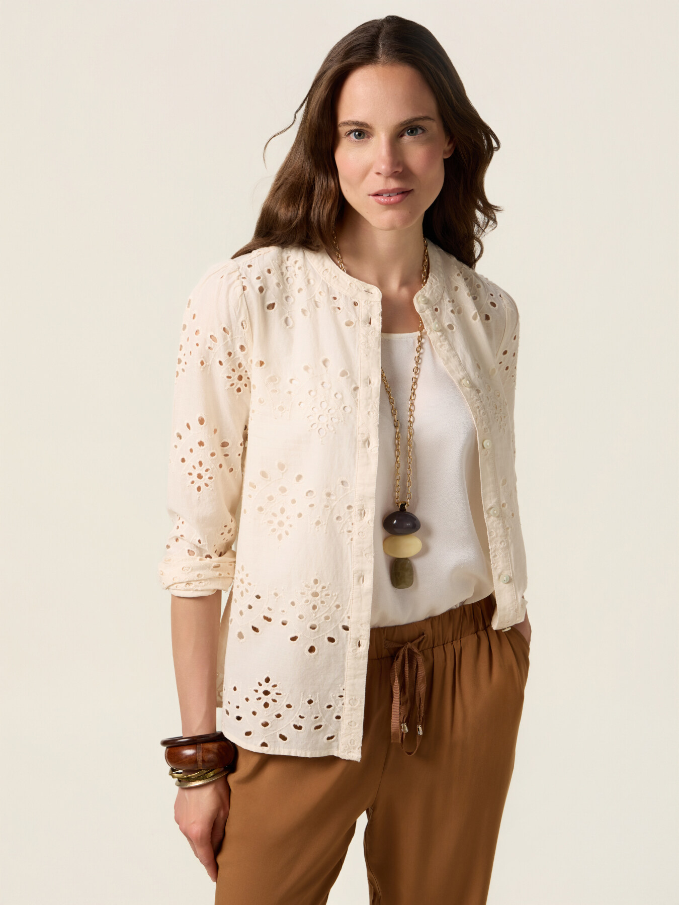 Camicia in pizzo sangallo image number 0