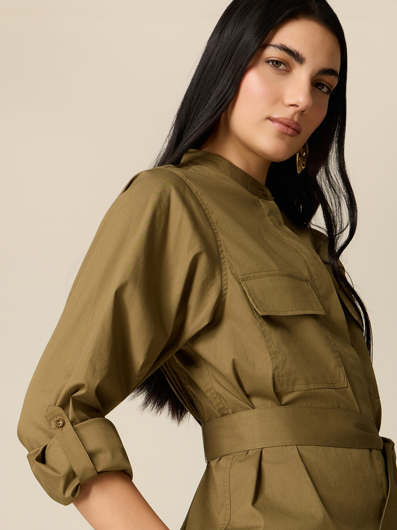 Popeline-Hemd mit G&uuml;rtel image number 3