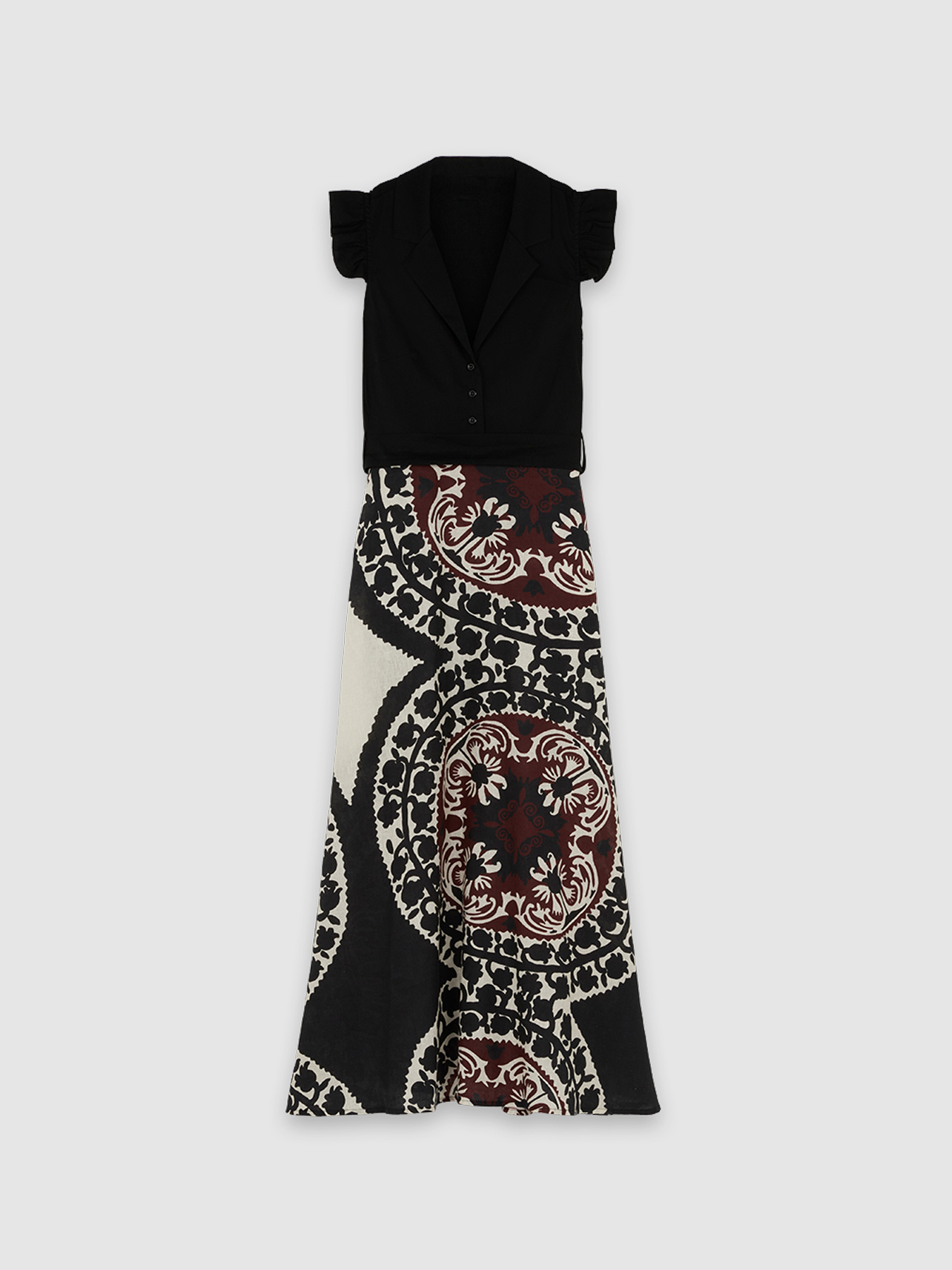 Vestito misto lino fantasia etnica image number 3