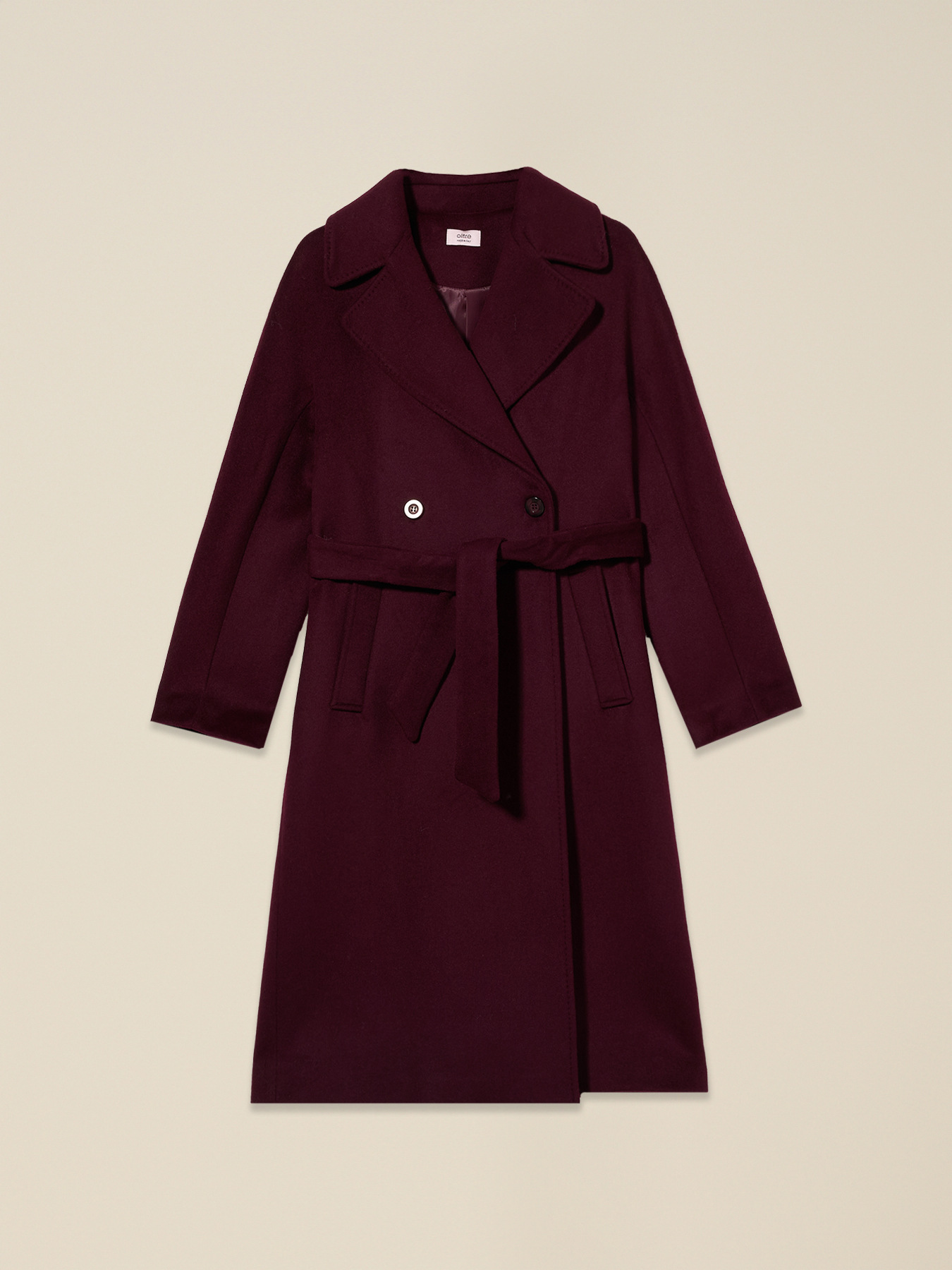Double-breasted coat in wool blend image number 0