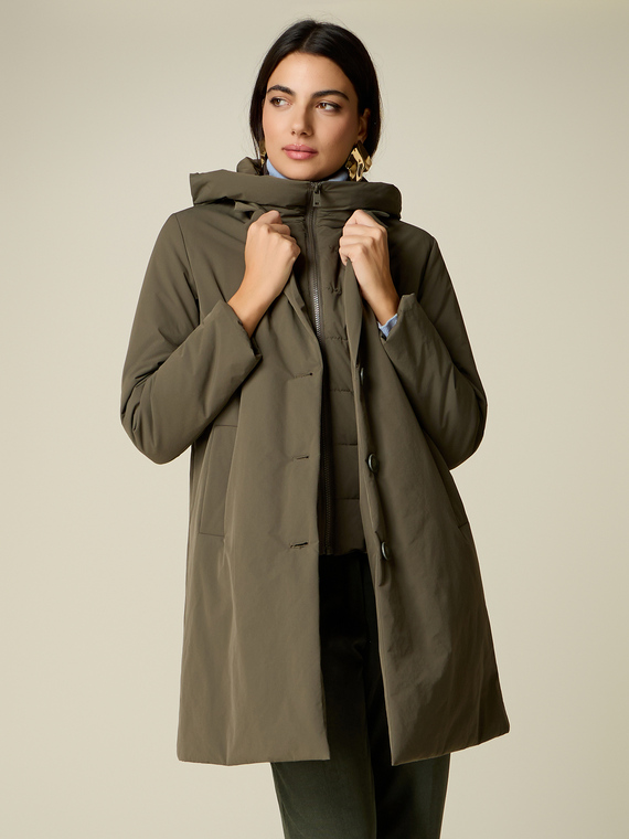 Long smooth down jacket