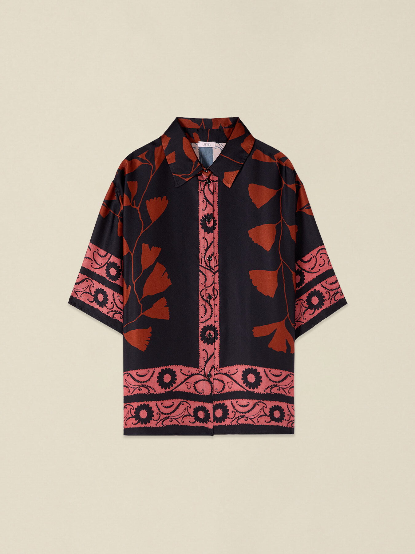 Camicia in raso di viscosa fantasia image number 3