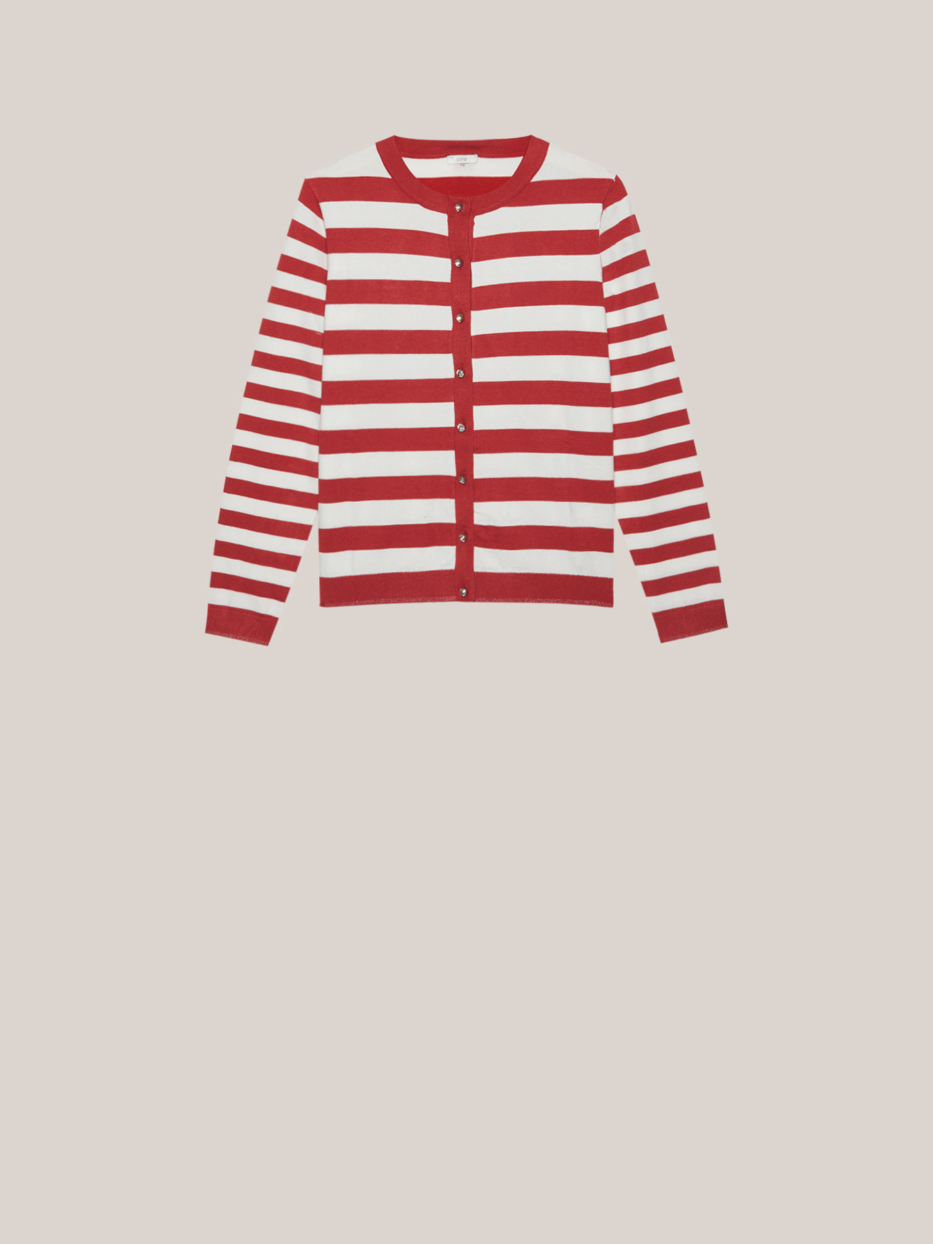 Striped cardigan with jewel buttons image number 3