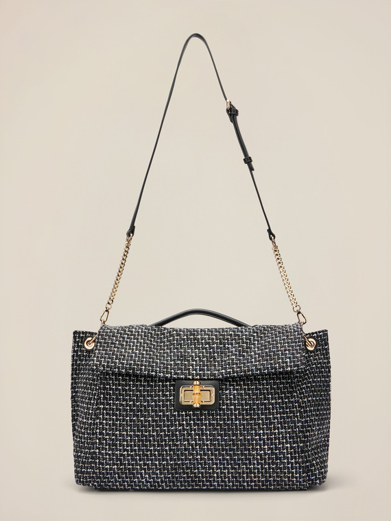 Bauletto in tweed con chiusura metallica