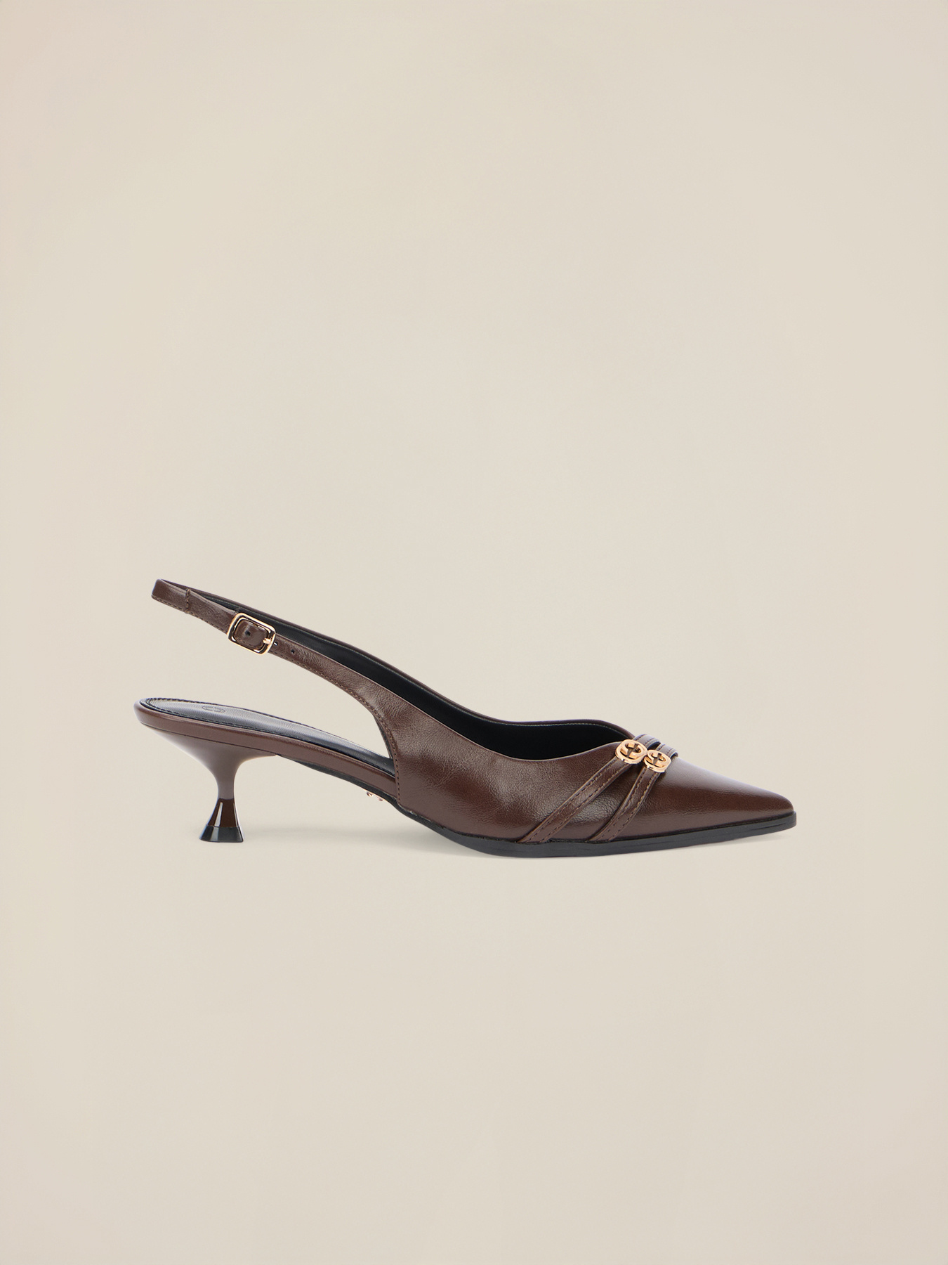 Escarpins slingback avec bout d&eacute;cor&eacute; image number 2