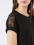 T-shirt with lace and rhinestones image number 2