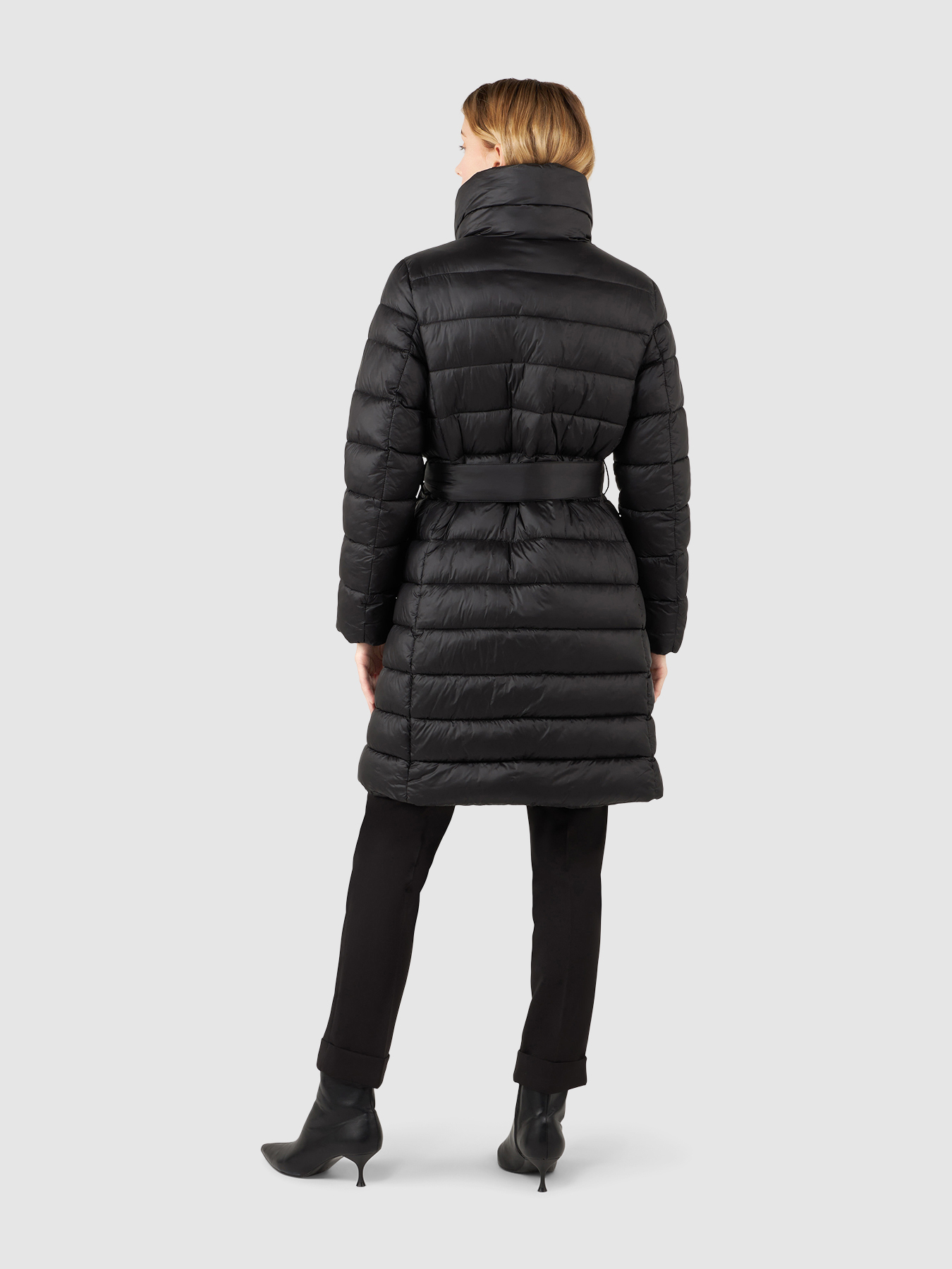 Lange Daunenjacke mit G&uuml;rtel image number 1