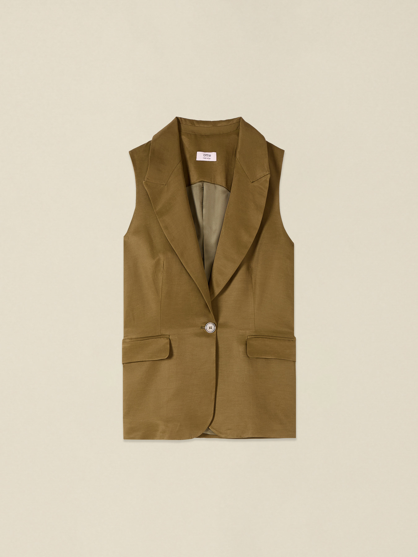 Gilet sartoriale in lino viscosa image number 3