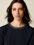 Cotton t-shirt with jewel neckline image number 2