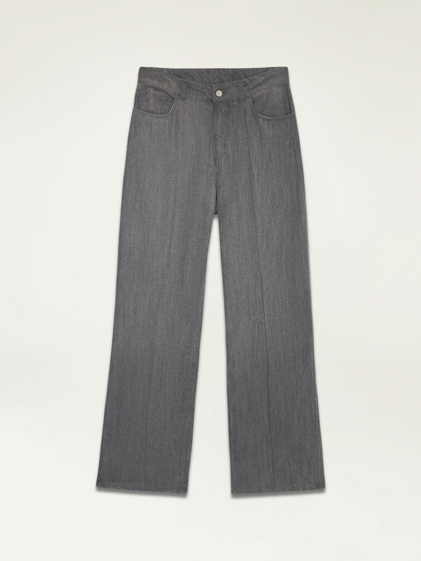 Grey tencel wide-leg jeans image number 4
