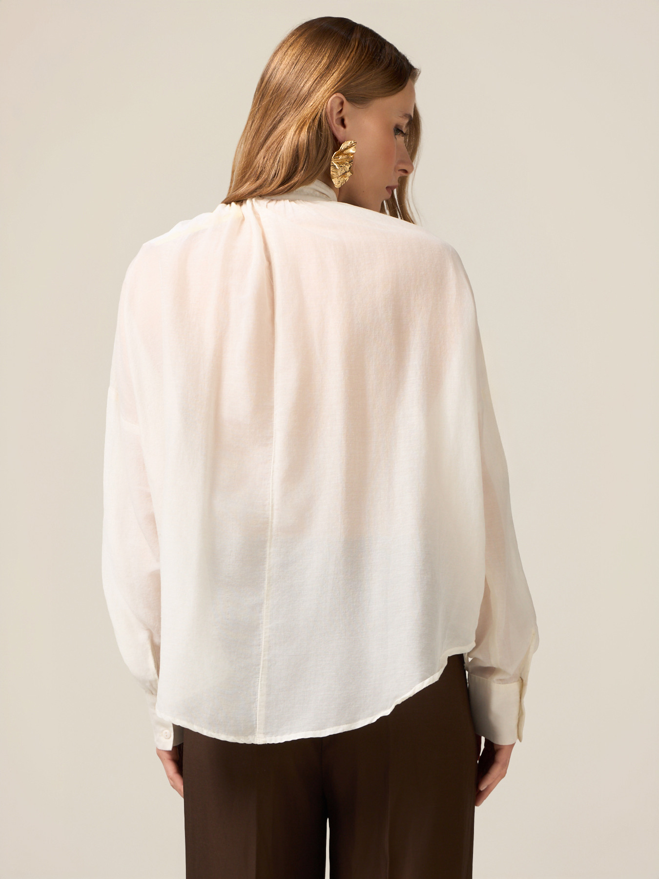Blusa in mussola misto seta image number 1