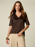 Blusa maniche corte in raso image number 0