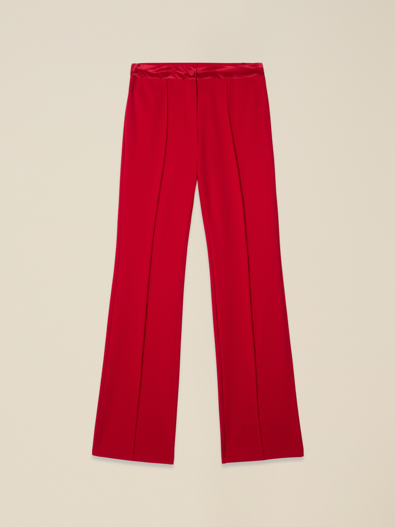 Flare pants in cr&ecirc;pe fabric image number 4