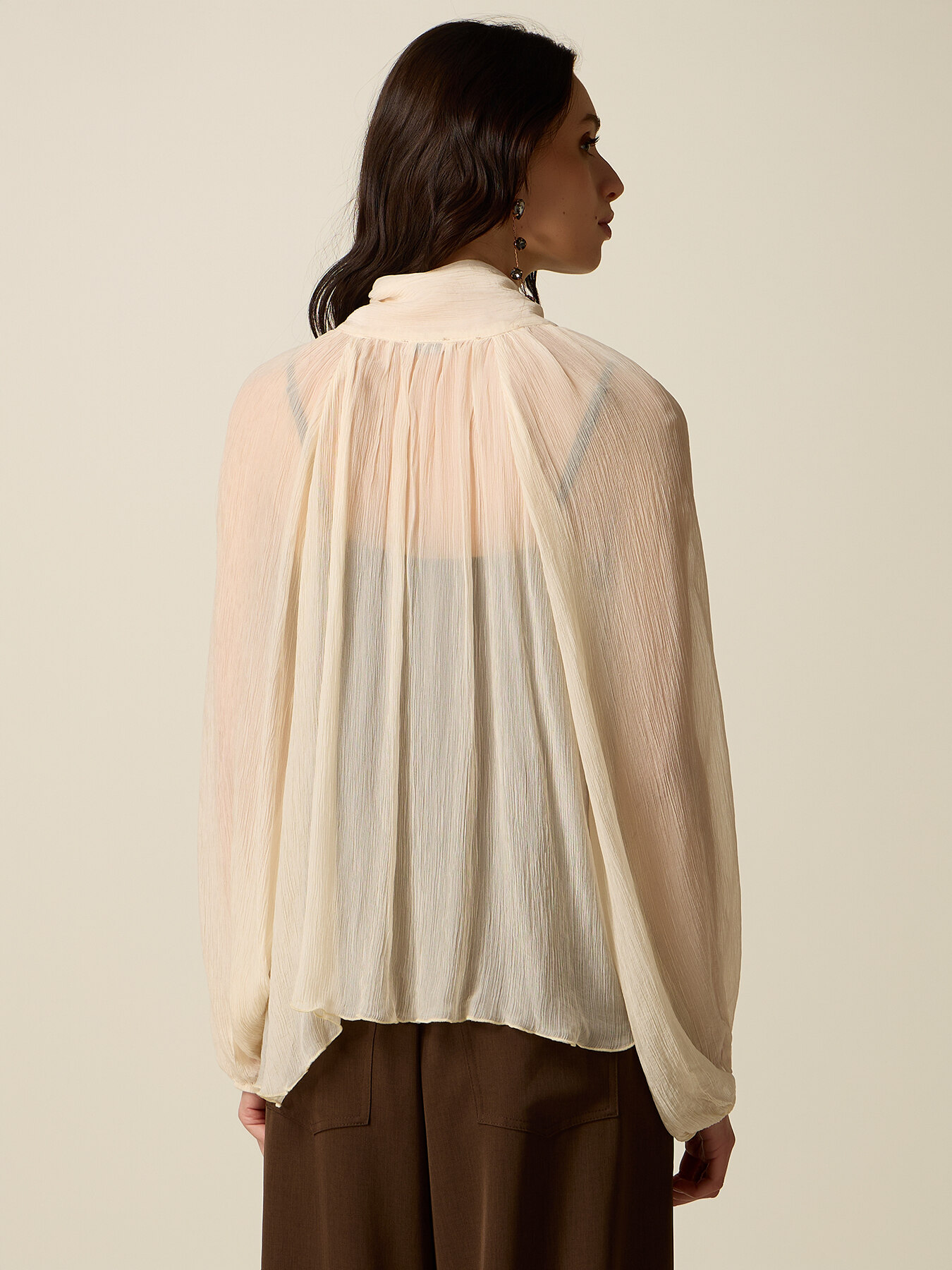 Long sleeve blouse with bow image number 1