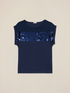 T-shirt bimaterica con paillettes image number 3