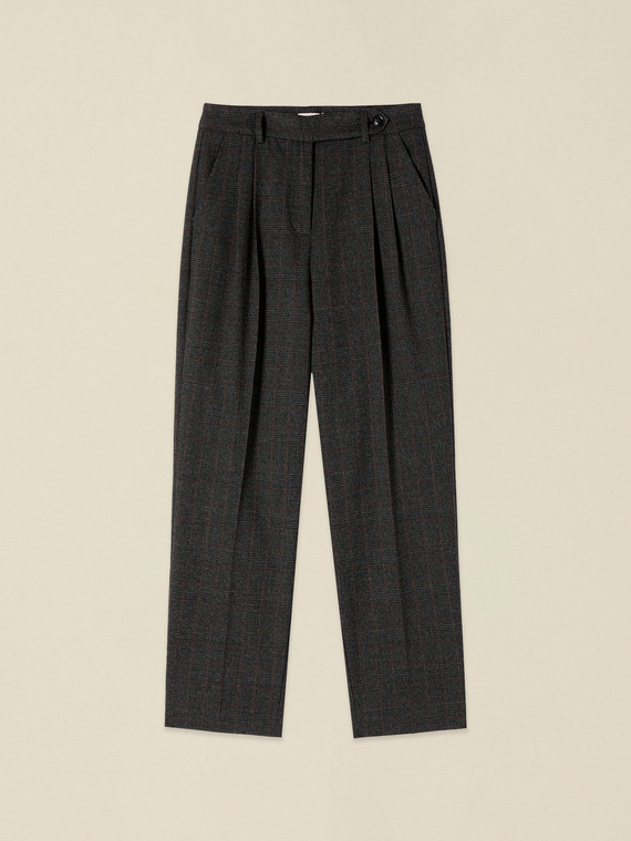 Karottenhose mit Prince-of-Wales-Muster