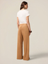 Pantaloni palazzo cu efect de piele &icirc;ntoarsă image number 2