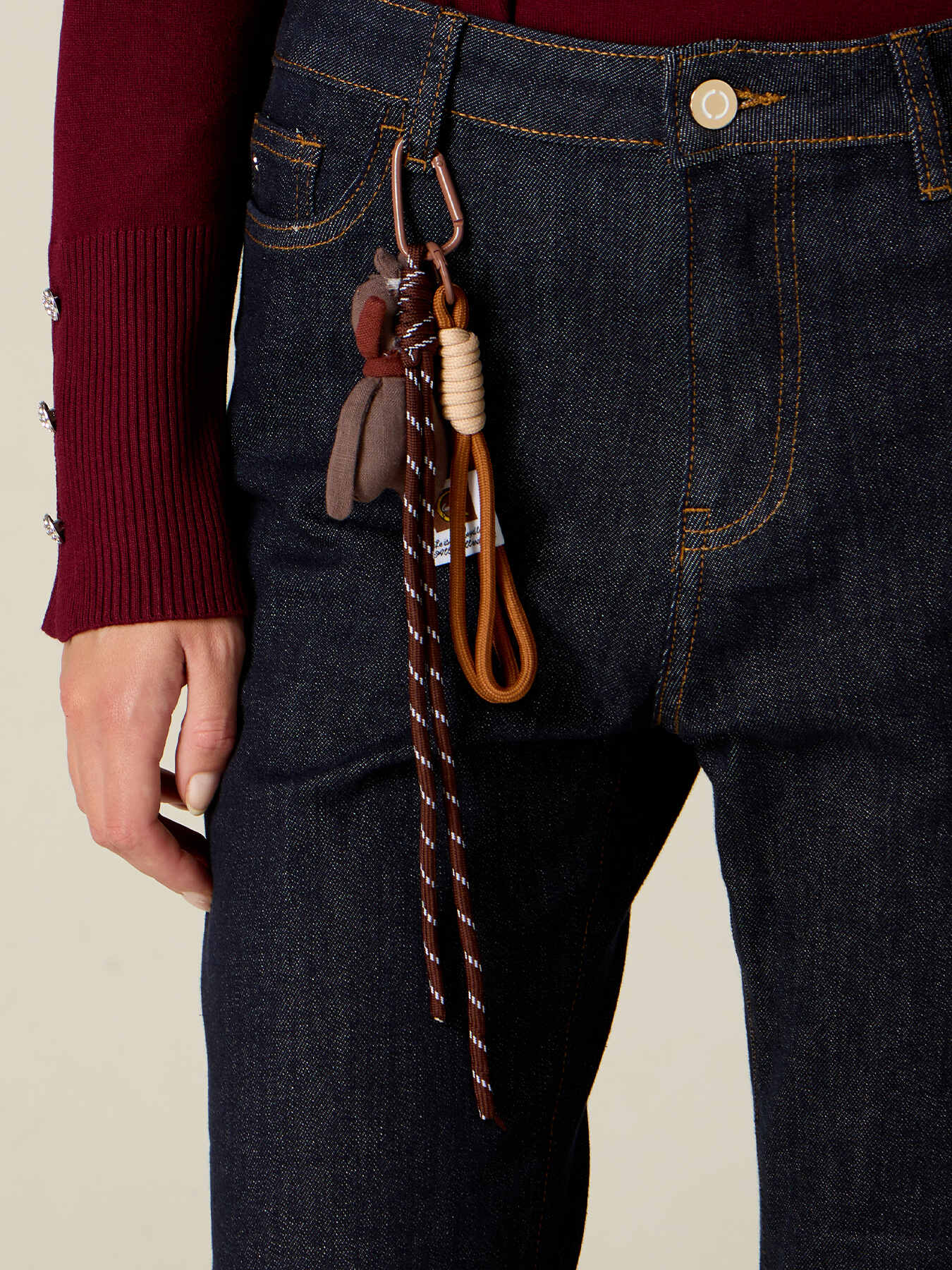 Flare rise jeans with charm image number 2
