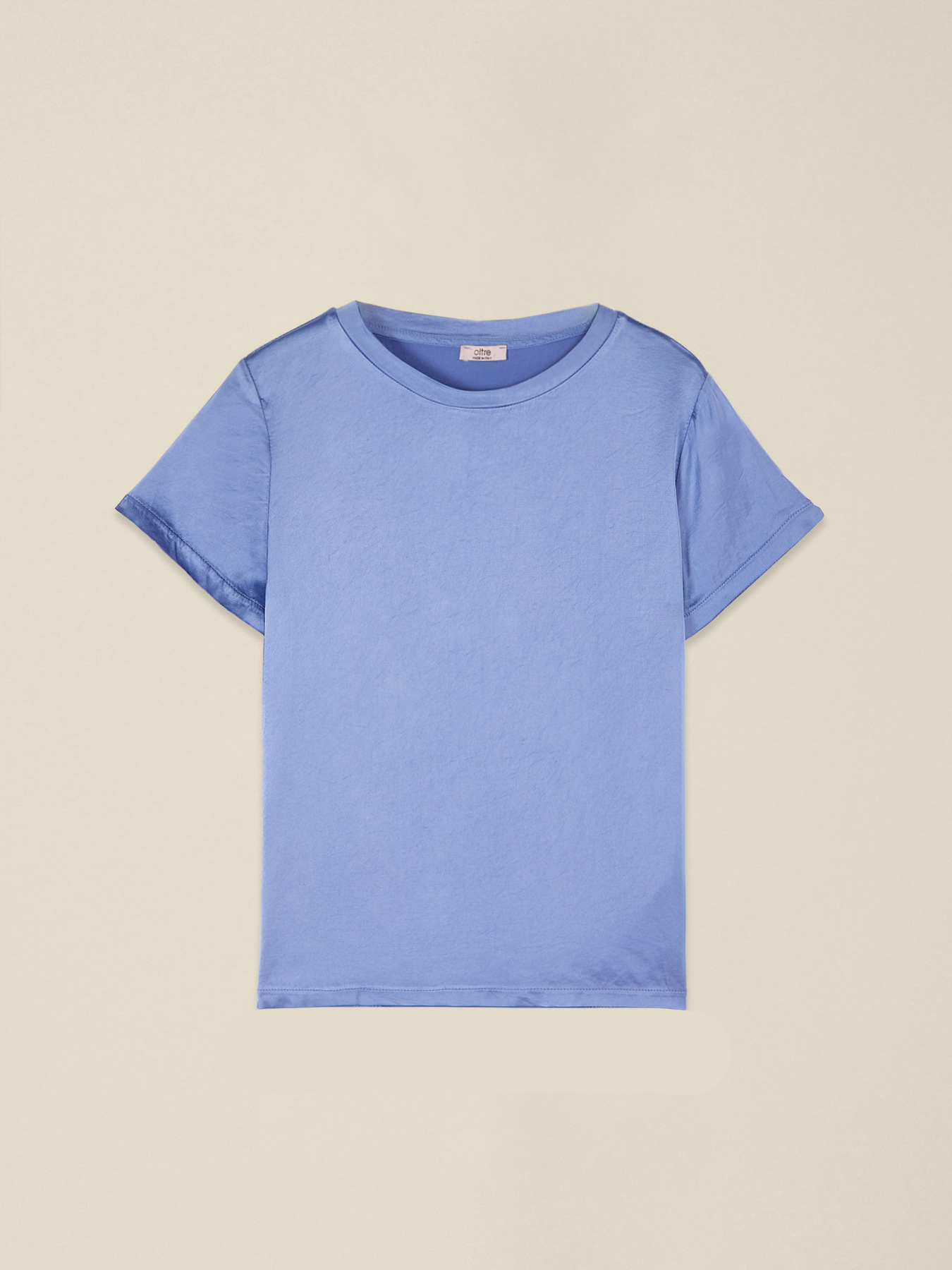 Short sleeve satin blouse image number 3