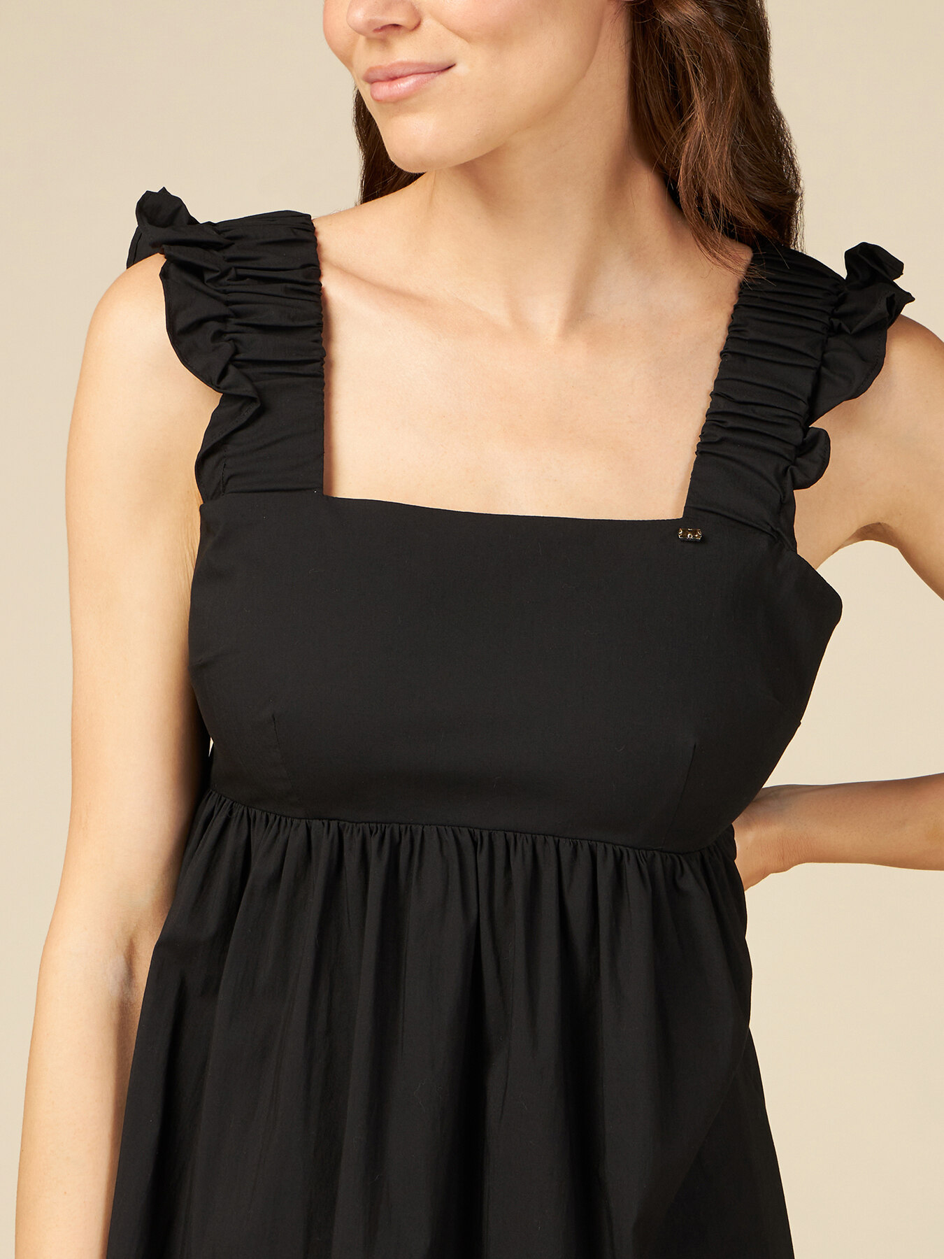 Sleeveless poplin dress image number 2