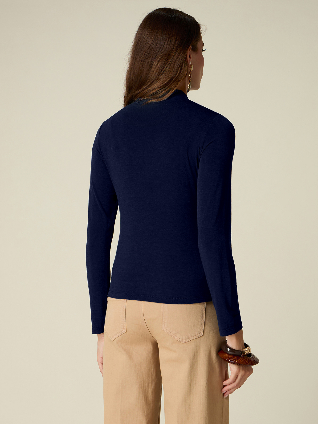 Crew-neck sweater in cashmere blend image number 1