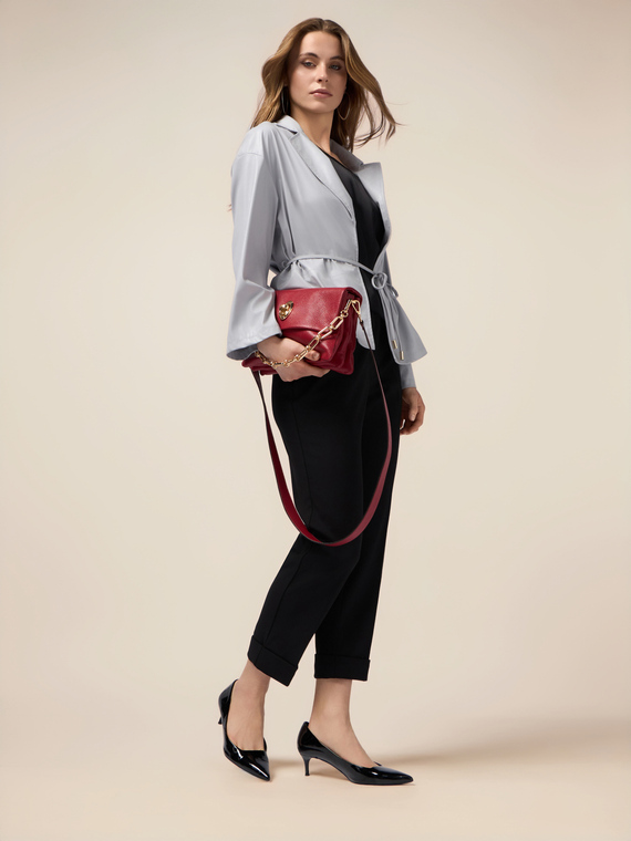 Regular pants in scuba crepe fabric