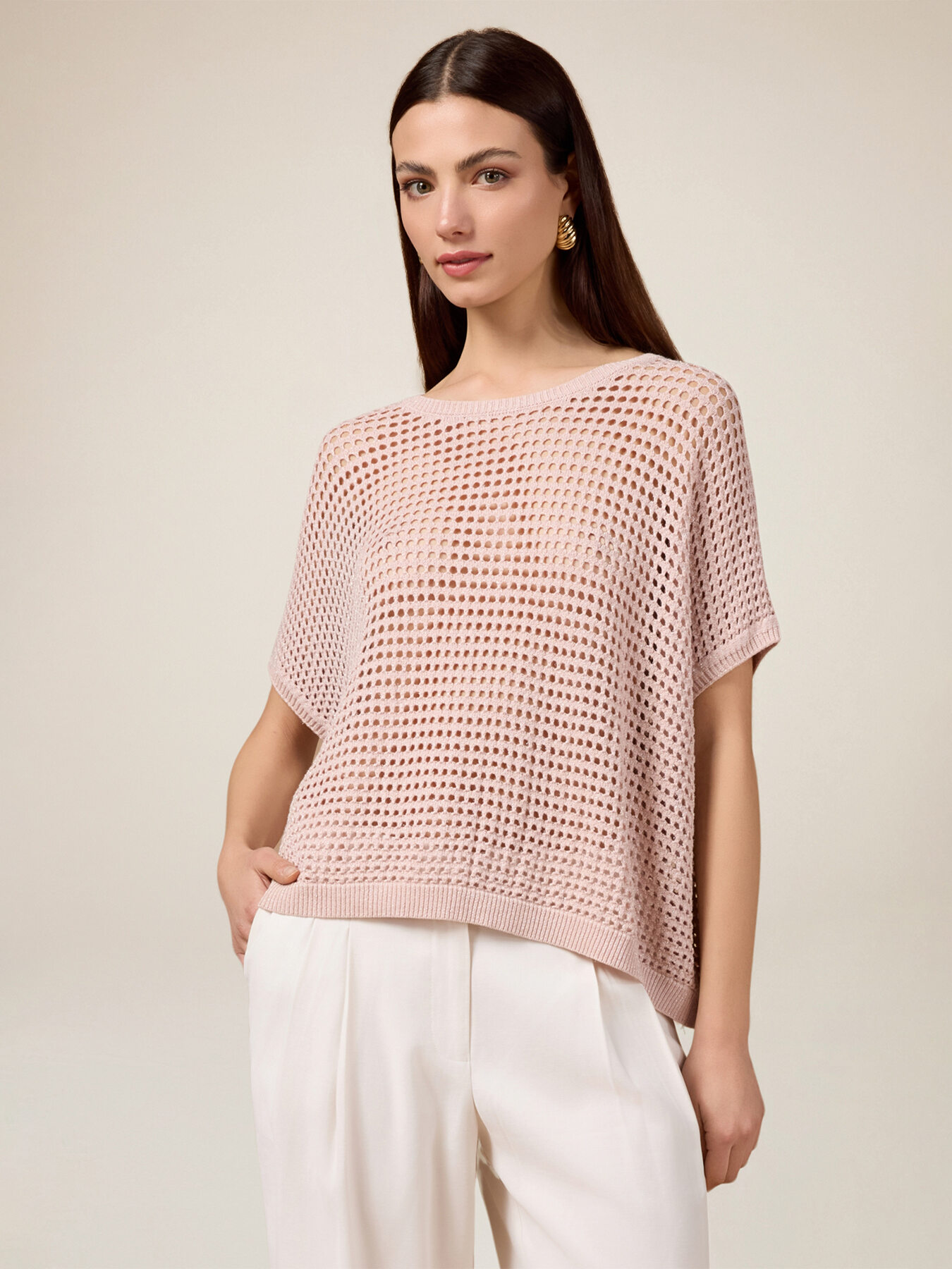 Durchbrochener Lurex-Pullover image number 0