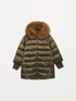 Midi down jacket with hood and cuffs image number 3