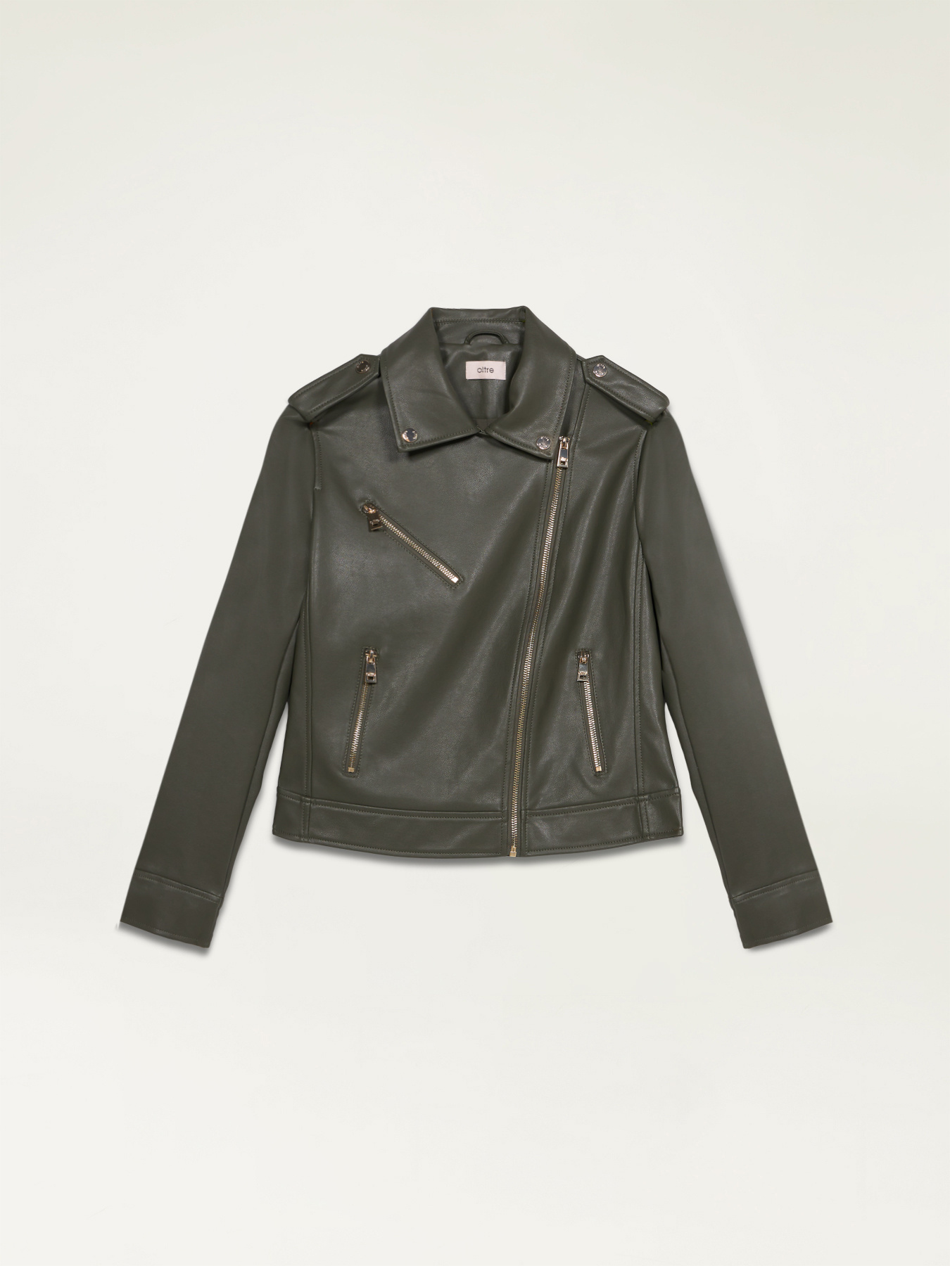 Coated fabric biker jacket image number 3