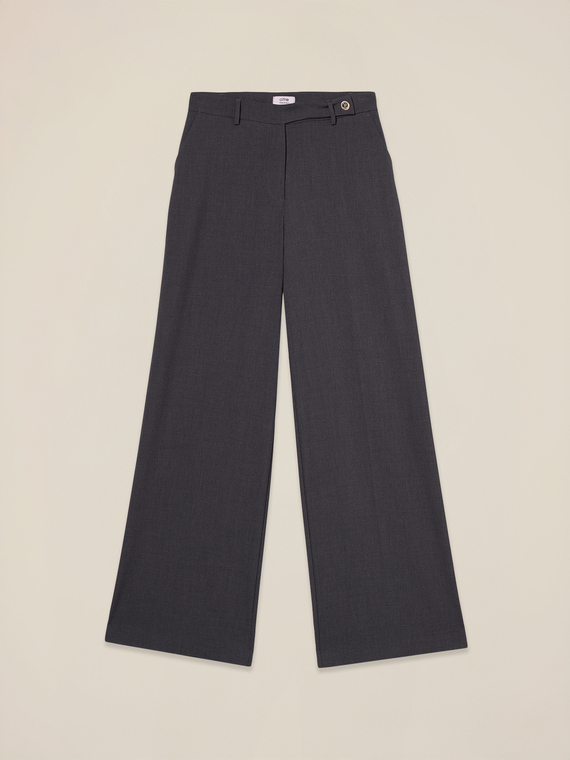 Pantaloni palazzo tinto filo