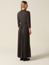 Viscose blend flare dress with brooch image number 1
