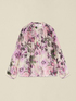 Patterned mixed silk voile blouse image number 3