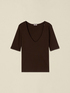T-Shirt mit V-Ausschnitt und schmalen &Auml;rmeln image number 3