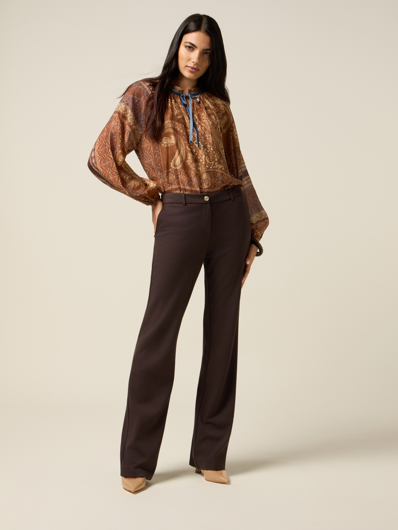 Flare pants in milano stitch image number 0