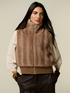 Faux fur high-neck gilet image number 0